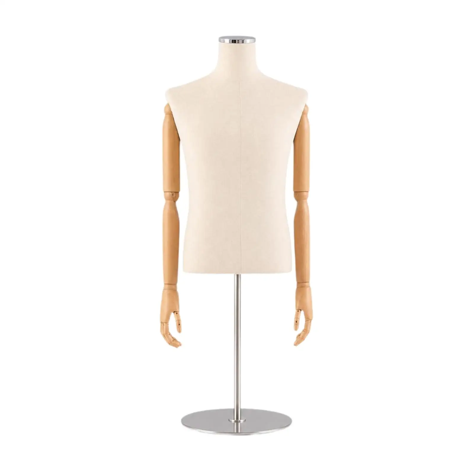 Male Half-Body Mannequin Upright Dress Form Stable for Fashion Studio, Boutiques