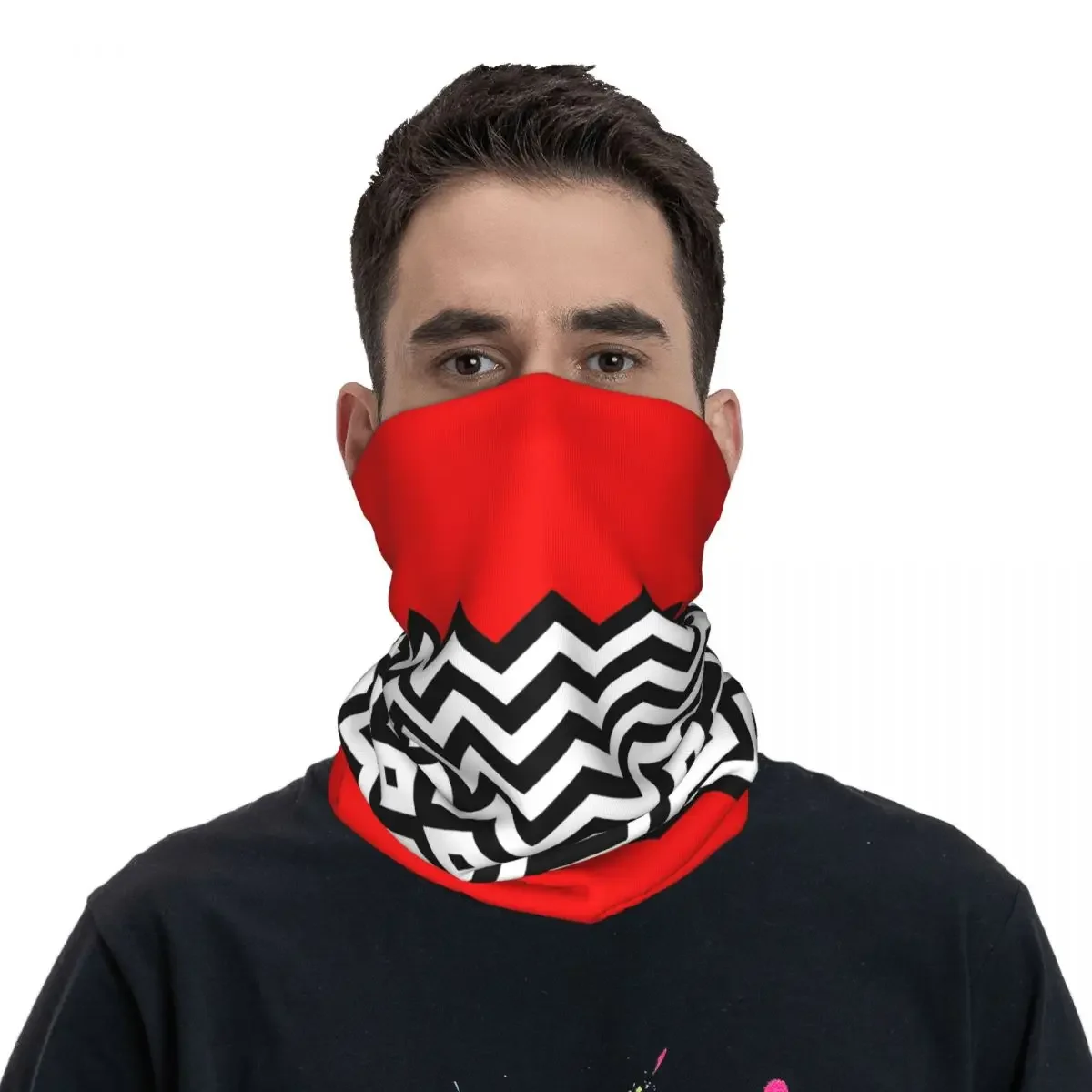 Twin Peaks - Black Lodge Pattern Bandana Neck Gaiter Printed Wrap Scarf Warm FaceMask Outdoor Sports For Men Women Adult Winter