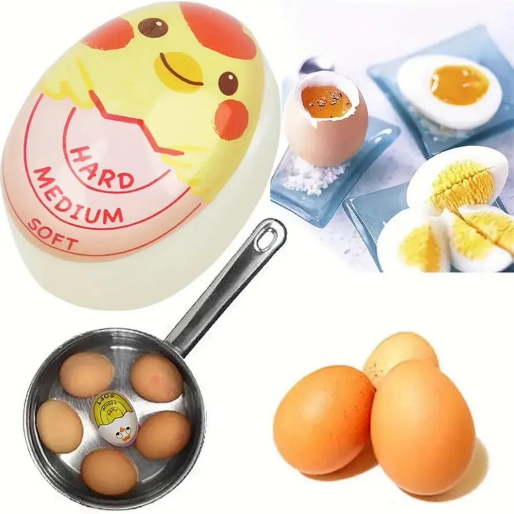 Color-changing egg boiling timer, hard/medium soft/soft doneness indication, no power required, durable, kitchen tool