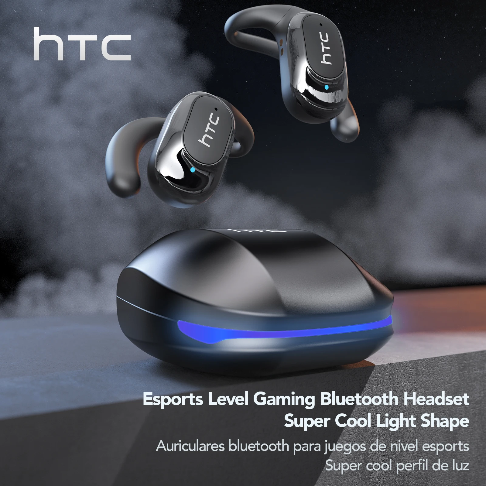 AI-Übersetzungs-Kopfhörer 2026 HTC NE17 Open-Ear für Sport, Büro, Gaming, Reisen – Komfortabler Sitz, Surround Sound