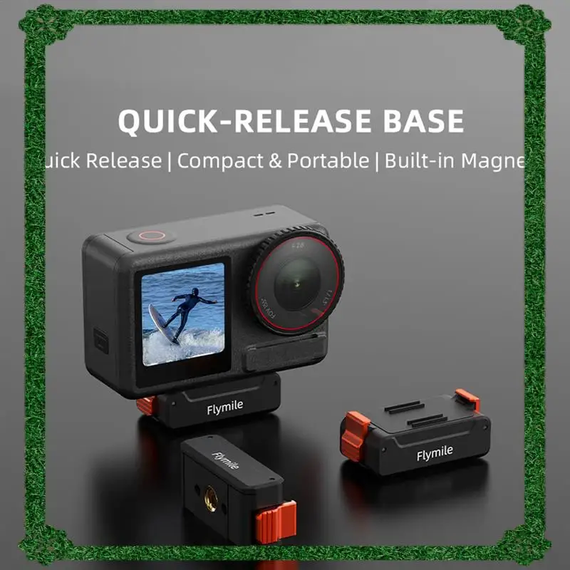Pengiriman 24 Jam Flymile Magnetic Rilis Cepat Alas Dudukan Sepatu Dingin untuk Adaptor DJI ACTION 4/5 PRO Dilengkapi Sekrup 1/4 Inci Mou
