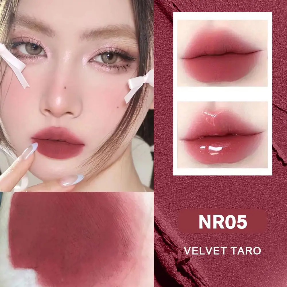 2-in-1 Double-End Matte Lip Glass Gloss Transparentes, feuchtigkeitsspendendes Lippenöl Glaze Gloss Shimmer Liquid Lipstick Glossy Mirror Shine
