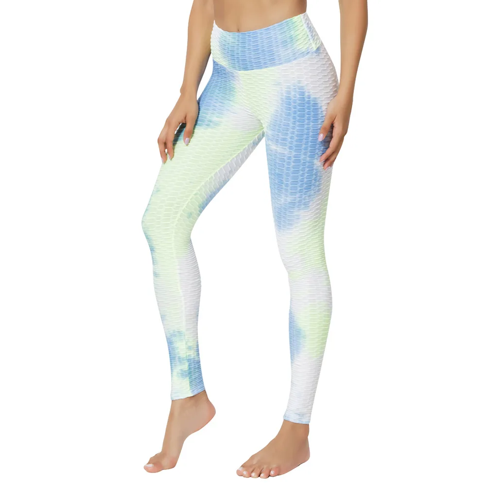 Mallas Push Up anticelulitis de cintura alta para mujer, Leggings sexys de tinta Tie Dye para gimnasio, entrenamiento, Fitness, correr,