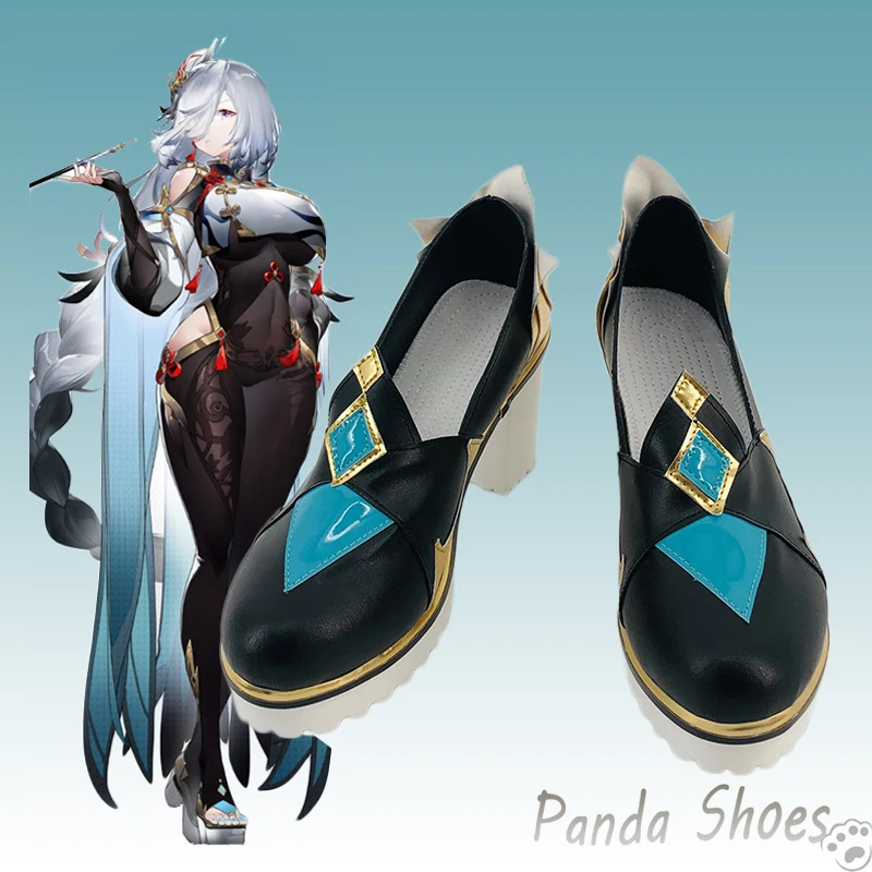 Genshinimpact Shenhe Cosplay Shoes Anime Game Cos Long Boots Game Shen He Cosplay Costume Prop Shoes for Con Halloween Party