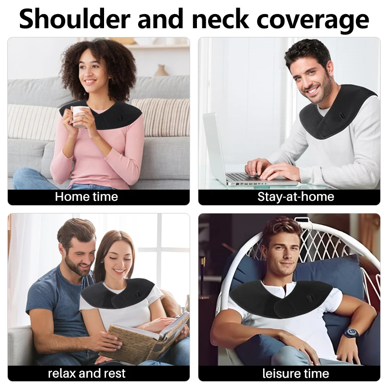 Heating Shawl Heated Brace for Neck Shoulder Back Muscle Relaxation Relief Pain 3 Gear Settings Hot Compress Helpful for Sleep