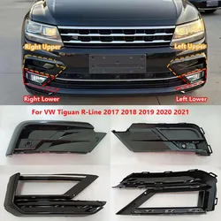 Car Front Bumper For VW Tiguan R-Line 2017 2018 2019 2020 2021 Fog Lamp Molding Bezel Upper Lower Fog Lamp Bezel