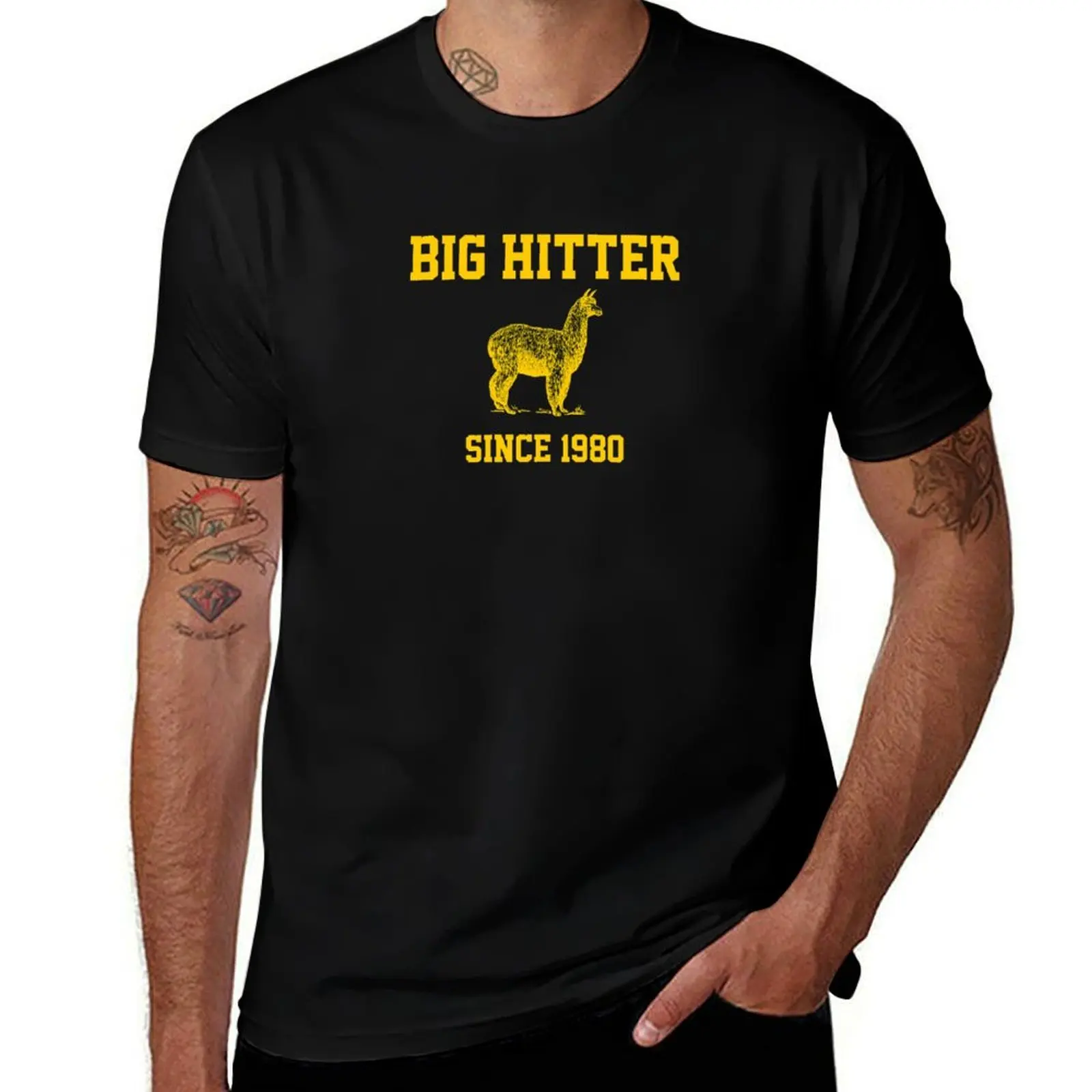 Big Hitter the Lama 80s Retro Movies T-Shirt cotton t shirts man 100% T-Shirt
