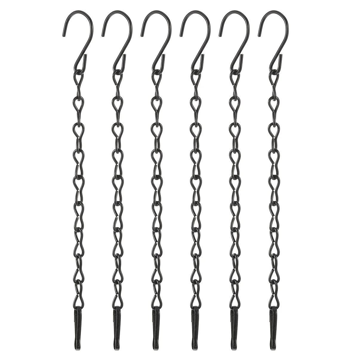 

6 Pieces Black Metal Chain Hangers for Garden nament Plant Stand Bird Feeder Decorative Hooks Outdoor Universal Hooks