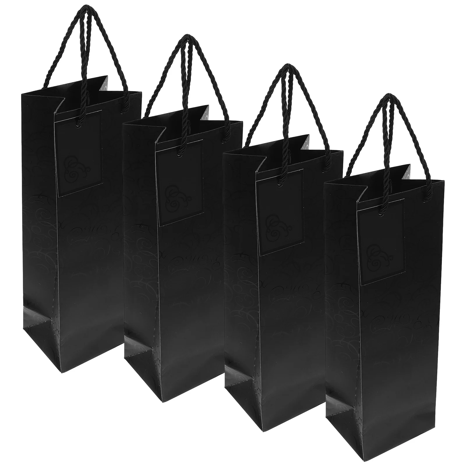 

4pcs Tote Bag Paper Shopping for Bottle Carrier Tote Material Elegant Design Christmas Wine Bags Bags