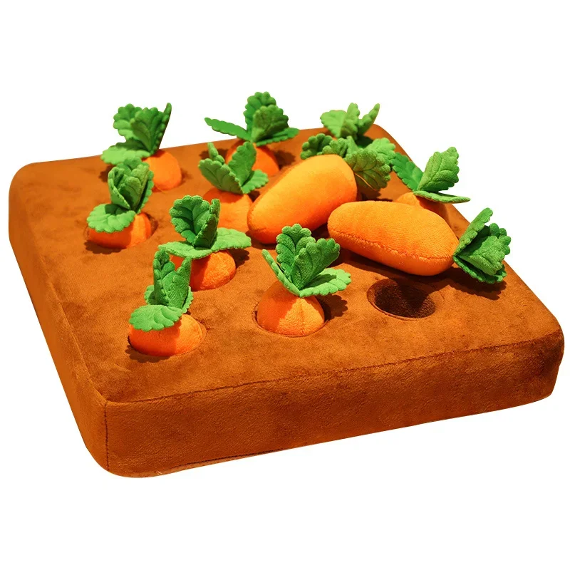 

Hot Sale Dog Sniffing Training Mat Stuffed Interactive Plush Carrot Toy Radish Field Plush Pet Toy