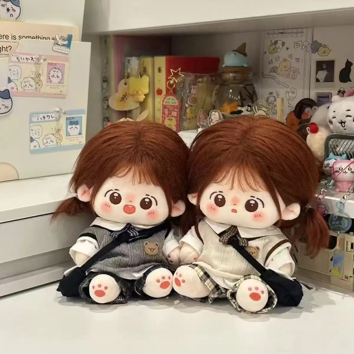 Schooluniform voor 20 cm katoenen poppenkleertjes gebreid vest katoen idool poppenkleertjes outfit mode pluche pop kledingaccessoires