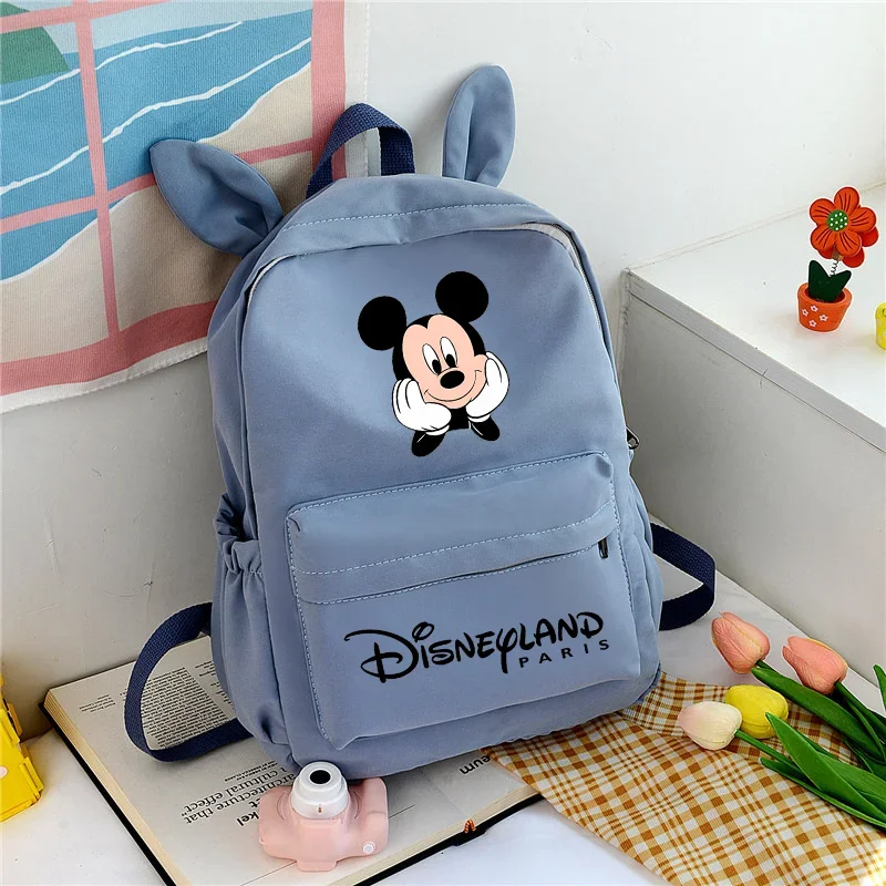 Mickey Minnie Waterproof Teenage Nylon Book Bags Disney Large Capacity Backpack Kids Travel Backbag Creative Students School Bag