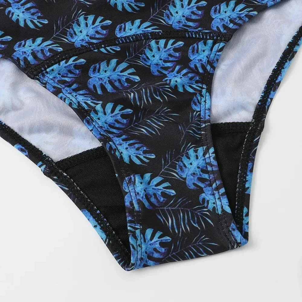 สุภาพสตรี 2024 ชุดว่ายน้ําLeafดอกไม้บิกินี่กางเกงว่ายน้ําสไตล์ใหม่เย็บกางเกงเซ็กซี่บิกินี่แฟชั่นAll-Match Trend