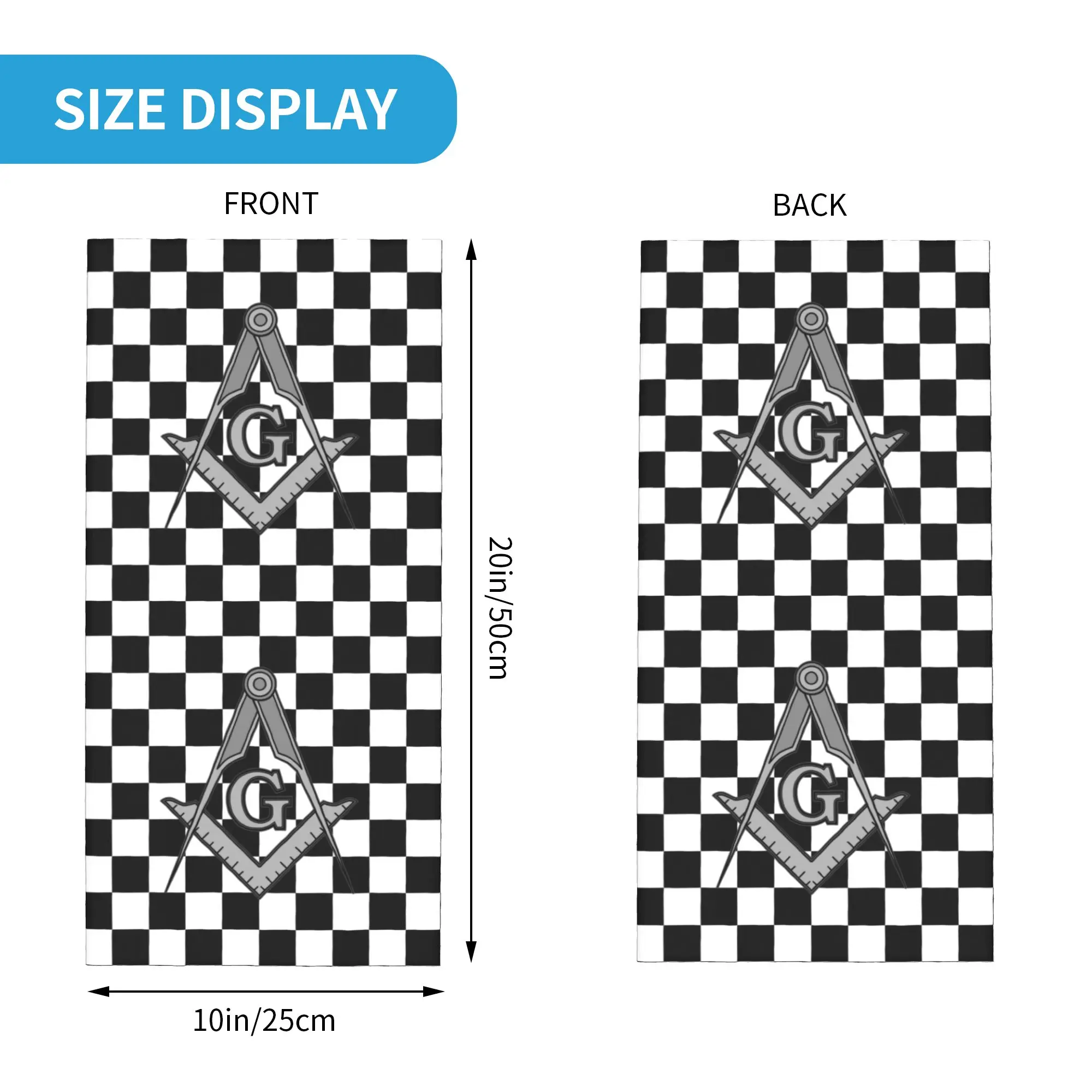 مخصص الماسوني مربع والبوصلة الماسونية باندانا الرقبة أدفأ النساء الرجال الشتاء التزلج وشاح أنبوبي الجراب ميسون واقي الوجه #2