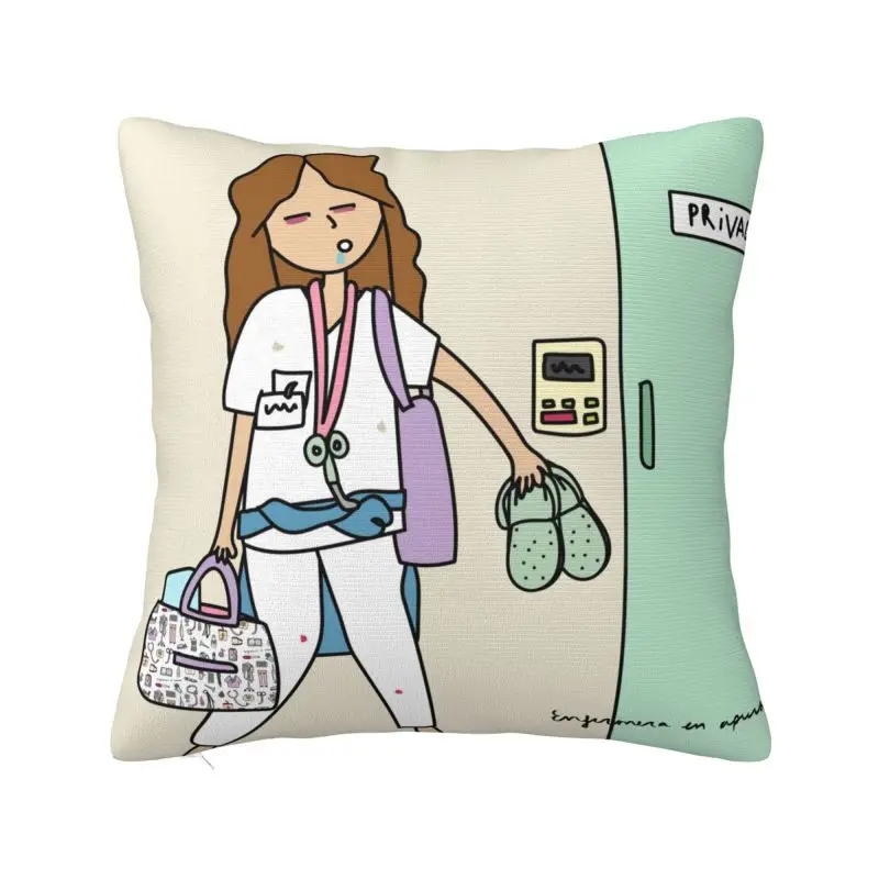 Enfermera En Apuros Doctor Nurse Medical Throw Pillow Covers Home Decor Cushions Cover Sofa Chair Square Polyester Pillowcase
