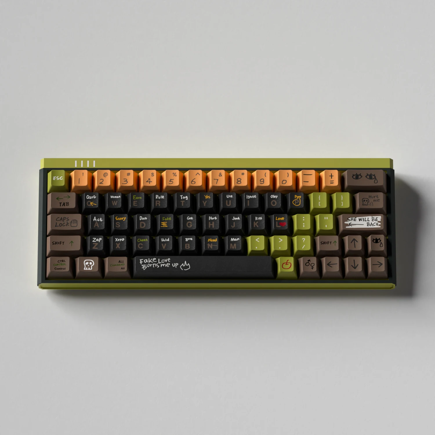 

Love Story R2 Mechanical Keyboard Keycaps Thickened PBT Sublimation 129 Keys Original Factory Highly Adaptable ATK/Tarantula