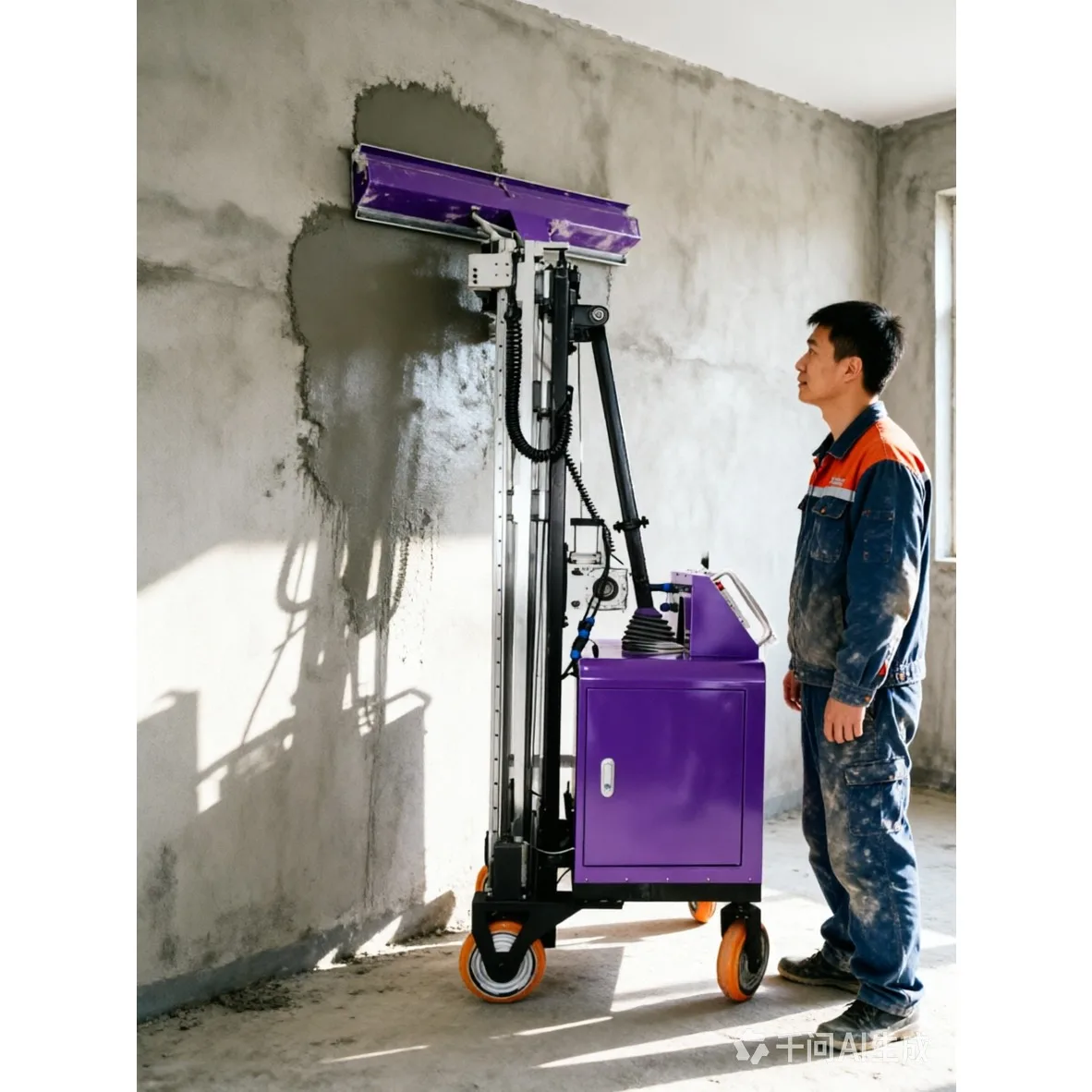 Full Automatic Wall Smoothing Robot Putty Powder Scraping Cement Screeding Machine Decoration1300mm Width Plaster Screed Machine