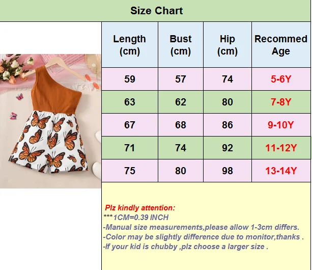 2PCS Summer Kid Girl Jumpsuit Flower/Butterfly Print Sleeveless Shoulder Leakage Bodysuit Fashion Casual Wear For Child 1-8Years