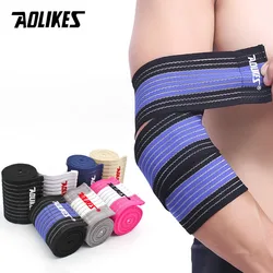AOLIKES 조정 가능한 역도 팔꿈치 보호대 탄성 스트랩, 피트니스 보디빌딩 운동 훈련 지지대 팔꿈치 패드, 1 개