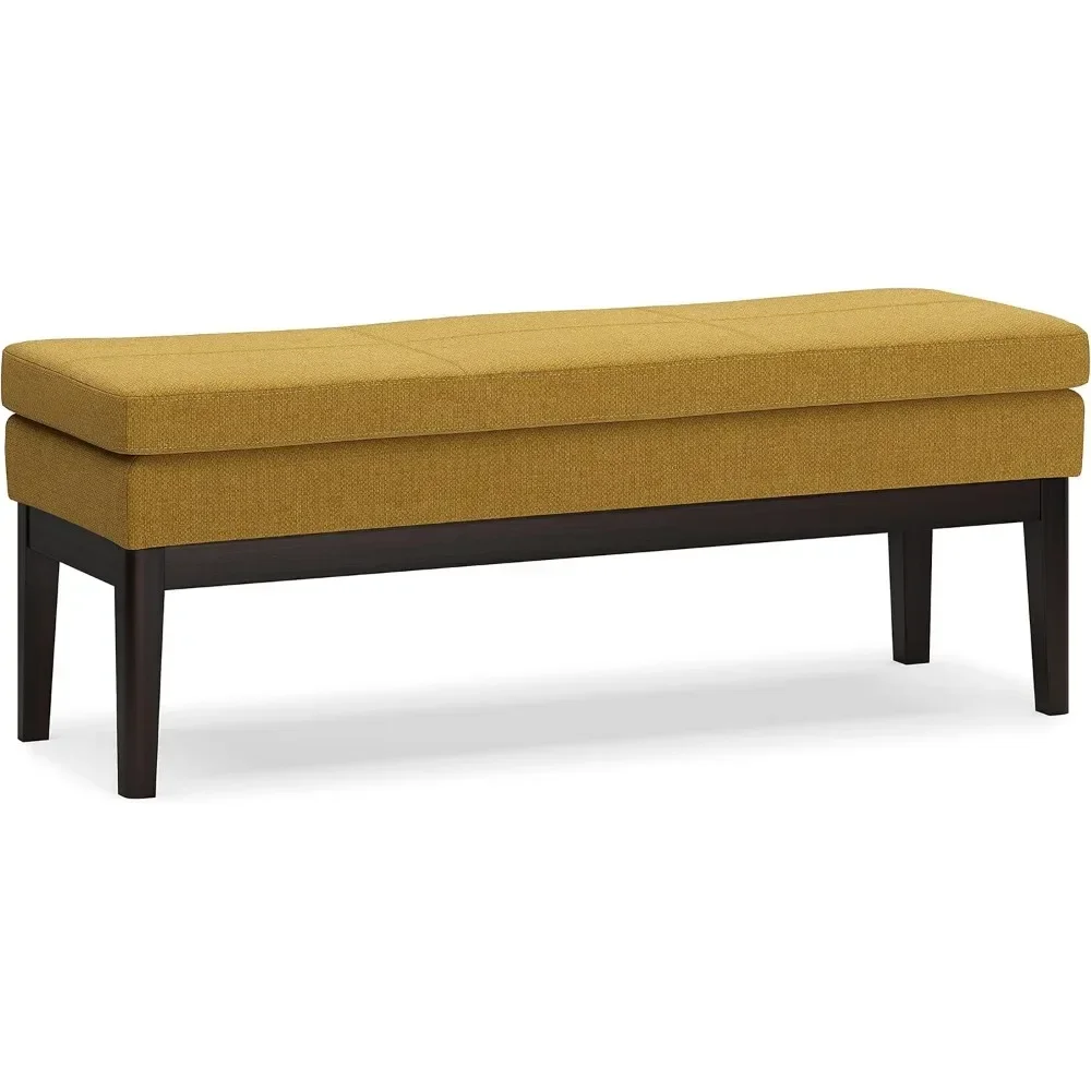 45 Inch Wide Mid Century Design Rectangle Bench in Linen fabric, For the Living Room and Bedroom