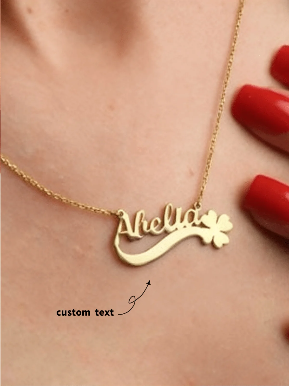 Women Fashion Dress Names - Collana Personalizzata con Nome a Quadrifoglio