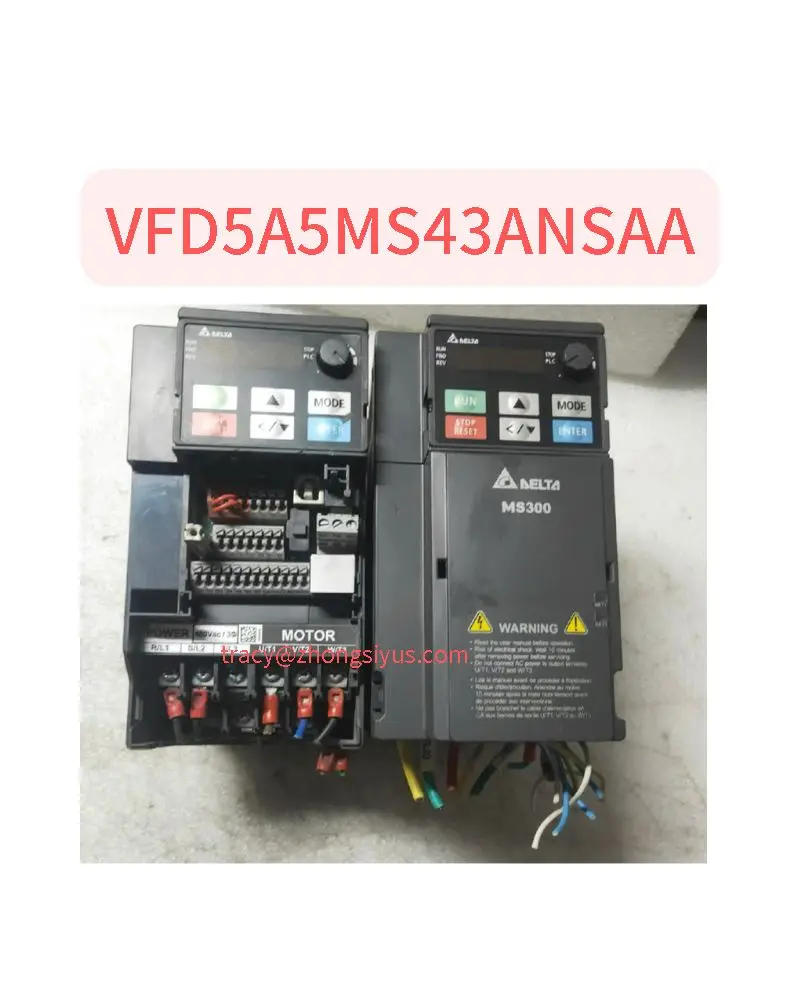 Used VFD5A5MS43ANSAA inverter MS300 3-phase input 2.2KW, test function normal