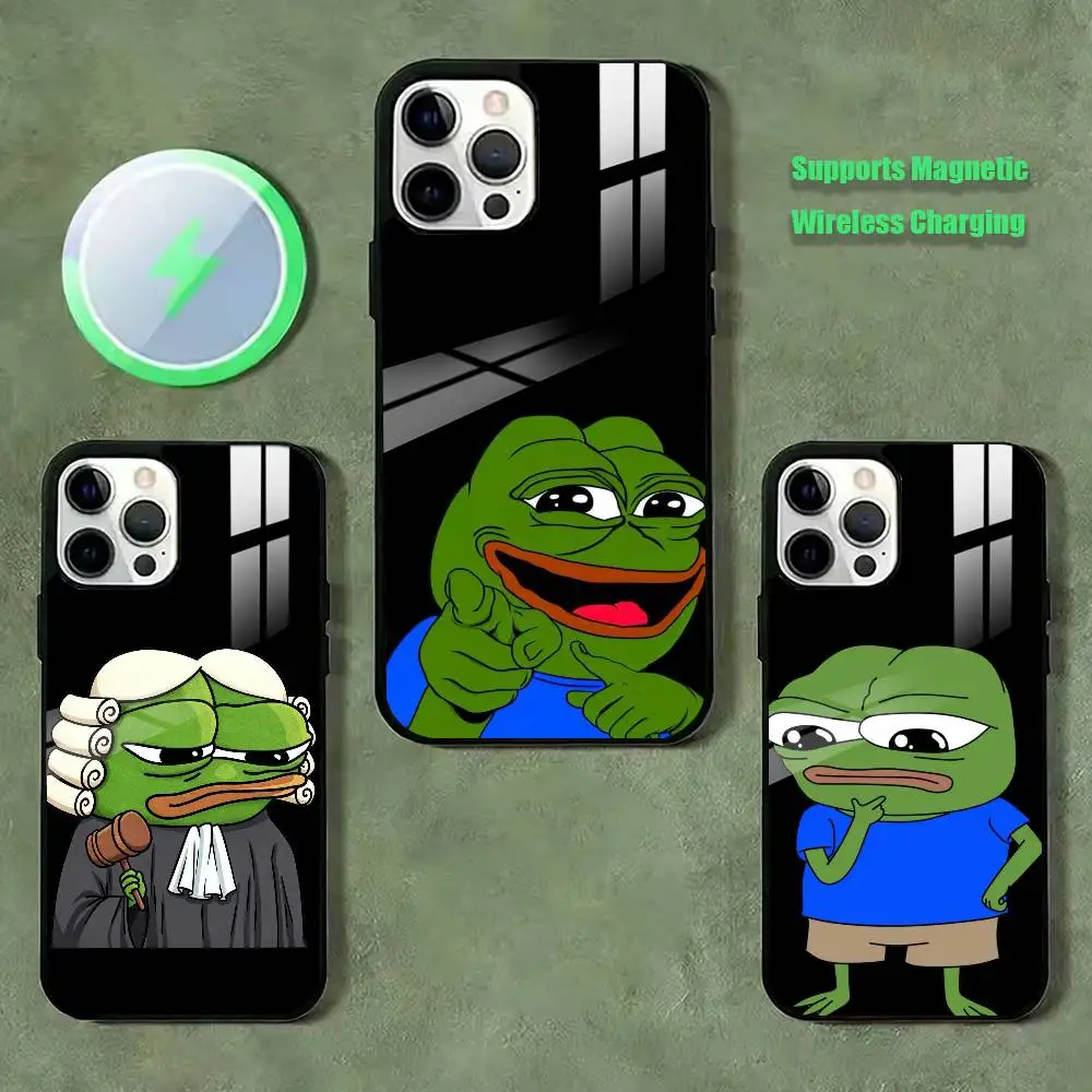 Meme Funny Sad Frog Pepe  Phone Case For iPhone17,16,15,14,13,12,11 Plus,Pro Compatible with magnetic wireless charging
