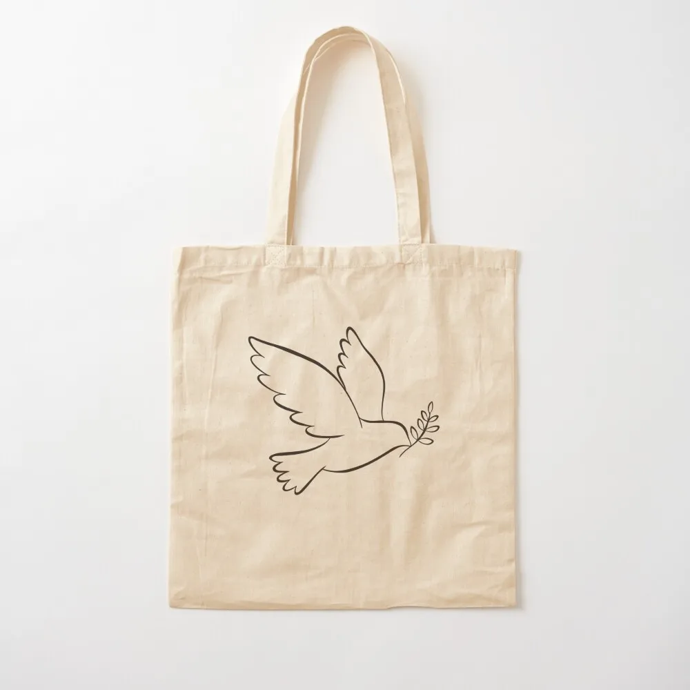 

Peace Dove With Olive Branch Tote Bag Shopper handbag Woman shopper bag sac pour femme sacs de shopping Canvas Tote Bag