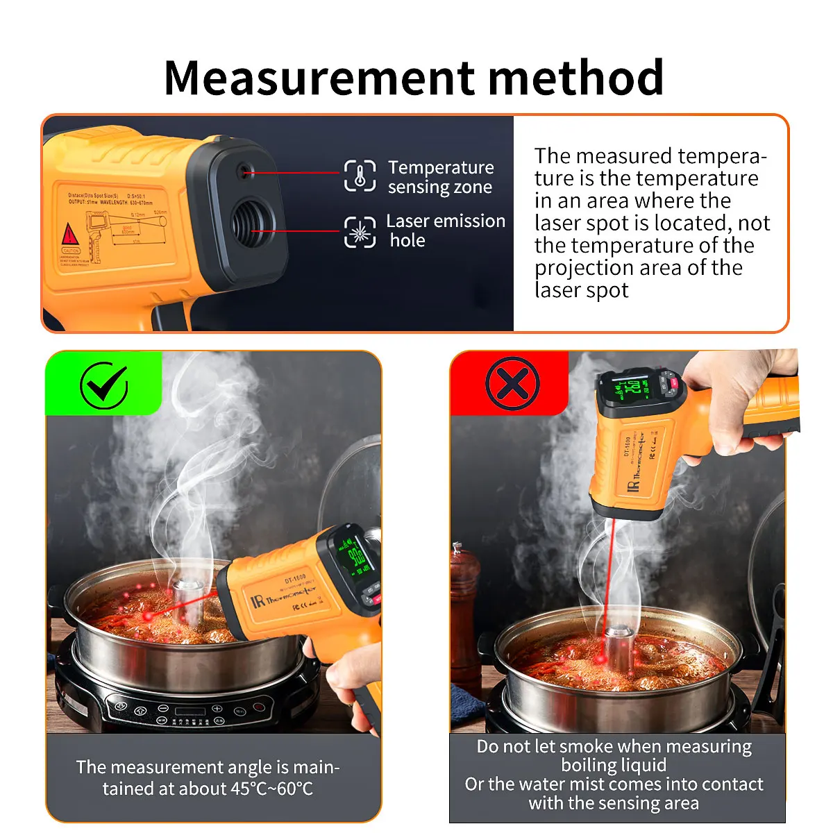 1400°C Infrared Thermometer Professional 13 Laser Points Non Contact Digital Pyrometer IR Temperature Gun High Temp Alarm