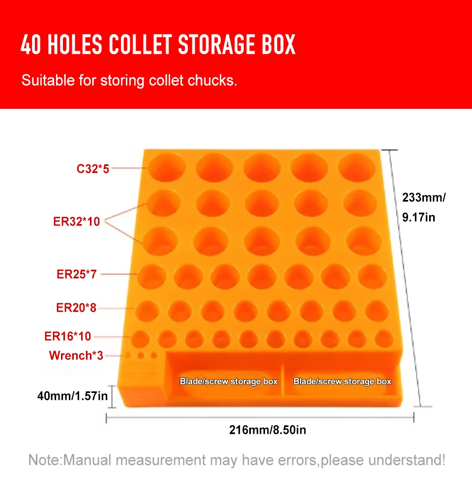 D4-16MM fräser fräser koffer cnc aufbewahrung sbox er16 er20 er32 collet aufbewahrung sbox pp werkzeug halter organisator cnc bearbeitungs zentrum – Detail 3