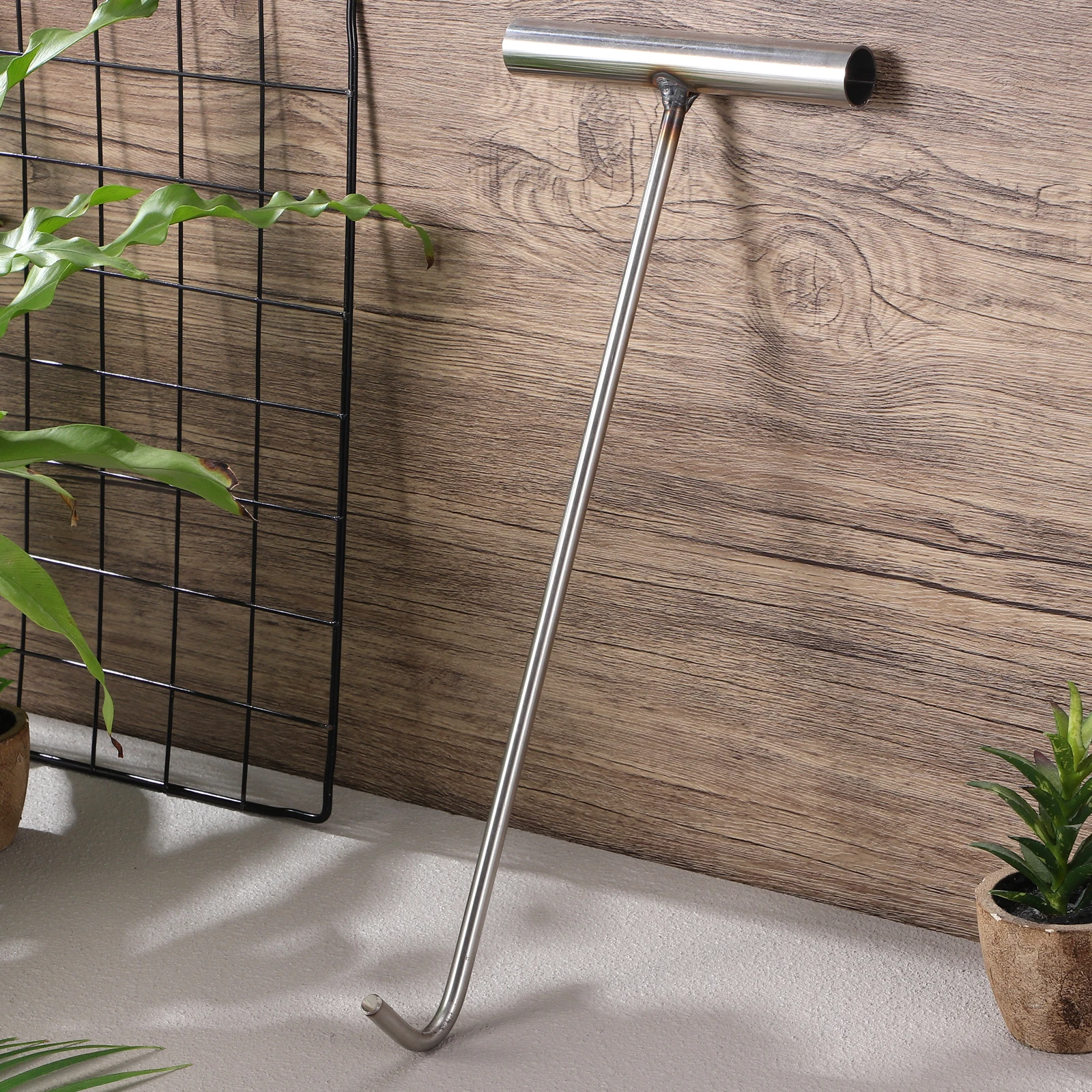 

Stainless T Shape Pull Hook 38cm 8mm Sharp Tip Manhole Rolling Doors Hook Cover Roller Shutter Door Heavy Duty Tool