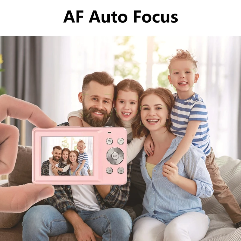 4K Digital Camera 48MP Dual Screen, Auto Focus Anti-Shake 16X Zoom, Vlogging Camera with 64GB SD Card Compact Travel