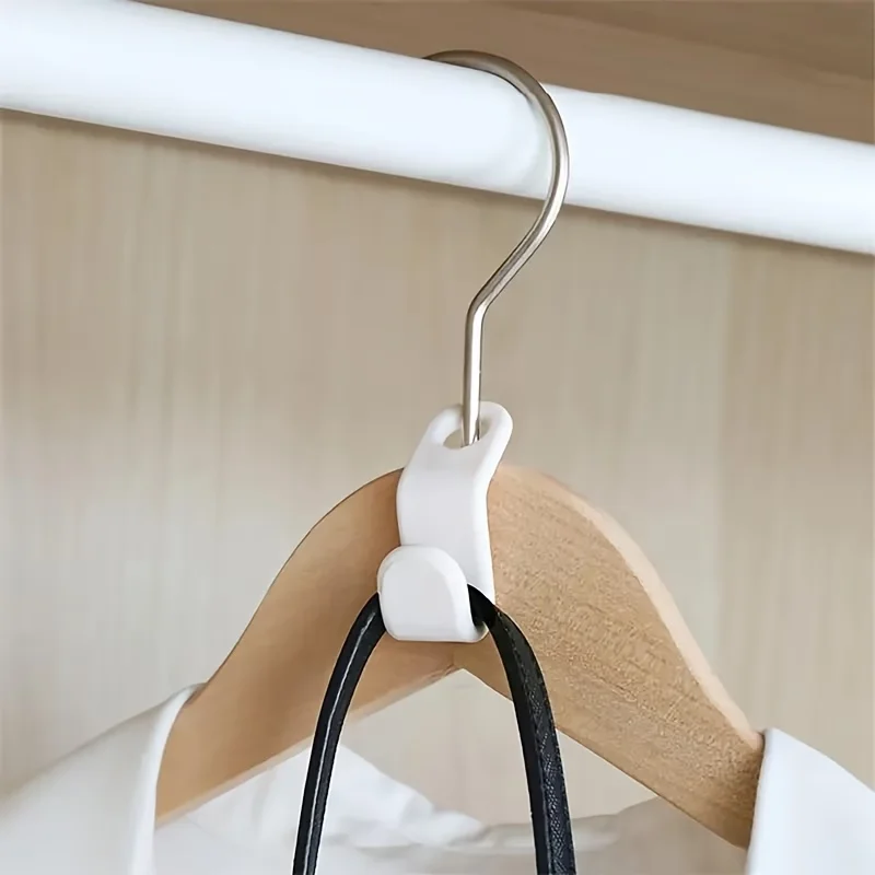 20 pcs Space-Saving Clothes Hangers with Mini Connect Hooks & Tie Holders, Stackable Wardrobe Utility Organizer Hooks