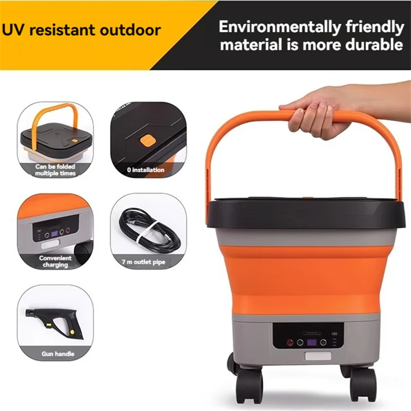 New Foldable Multi-functional Wireless Car Washing Machine Portable 13L Large Capacity and High-pressure Water Gun