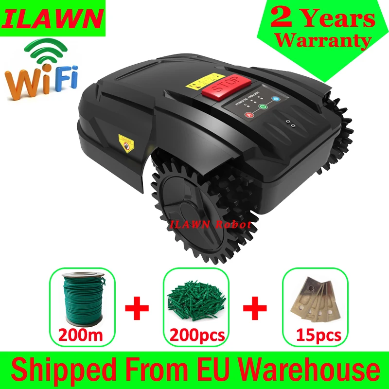 The Cheapest WiFi App Control Robot Grass Cutter Automatic H750T with 200m Wire+200pcs Pegs+15pcs Blades