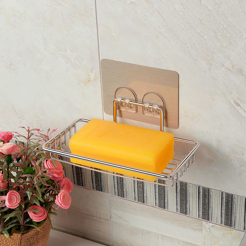 حامل صابون من الفولاذ المقاوم للصدأ، رف تخزين الأطباق ذاتي اللصق على الحائط للحمام والمطبخ وحامل الصابون المنزلي #3