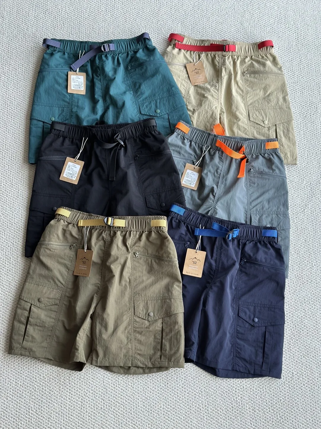 

Kaqi Dashu 25ss Dopaamine Quick Dry Functional Shorts with Belt Men's Fashion Urban Style Youth Summer Work Pants