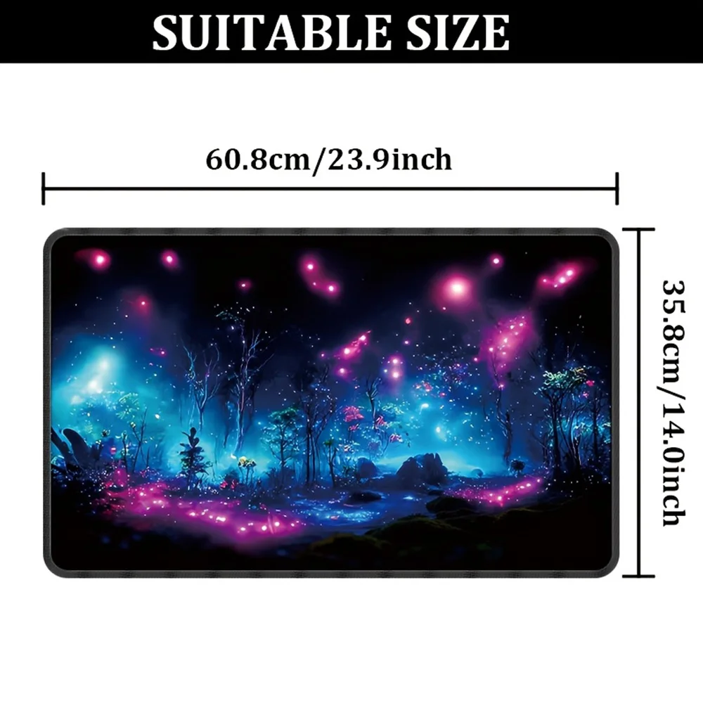 1Pcs Aurora Forest Mouse Pad Extra Large Extended Gaming Desk Mat Non-Slip Rubber Base for Office Gamers Computer