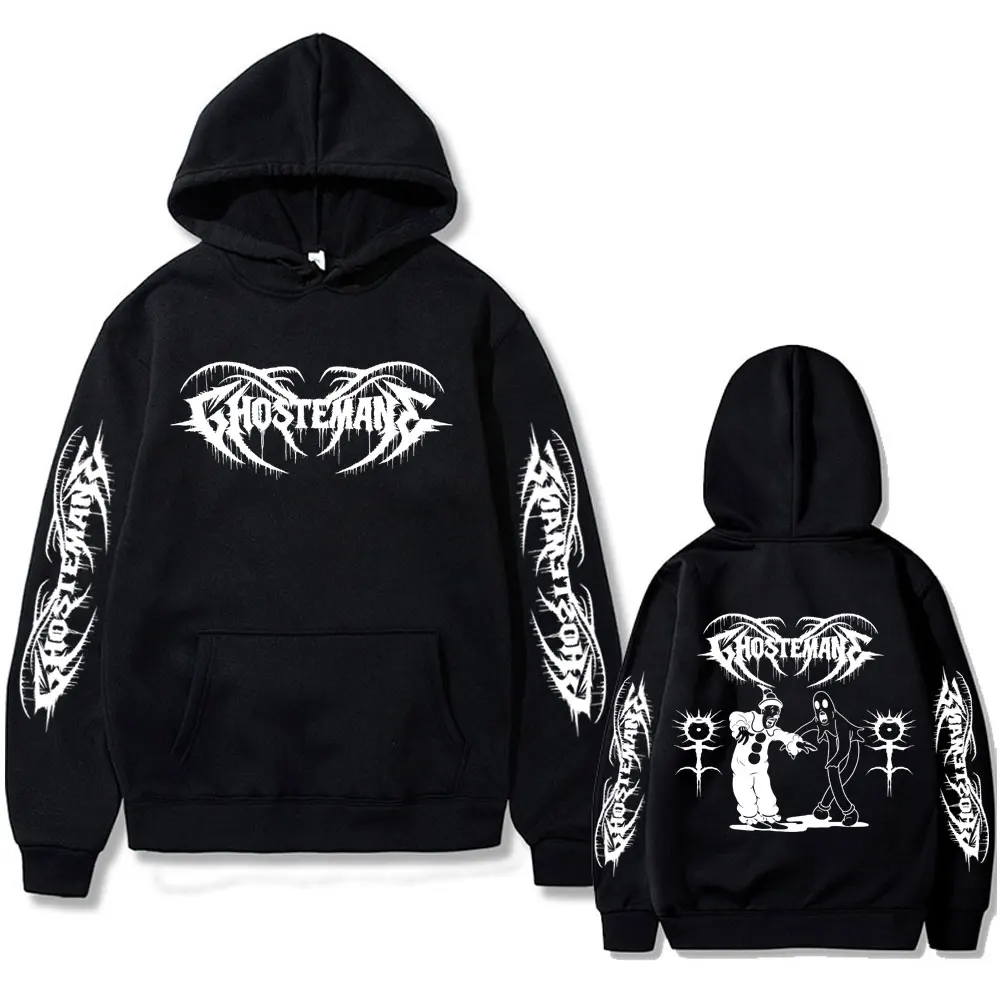 Ghostemane Double Sided Print Hoodie Men Hip Hop Vintage Streetwear Male Oversized Sweatshirt Men's Gothic Rock Casual Hoodies