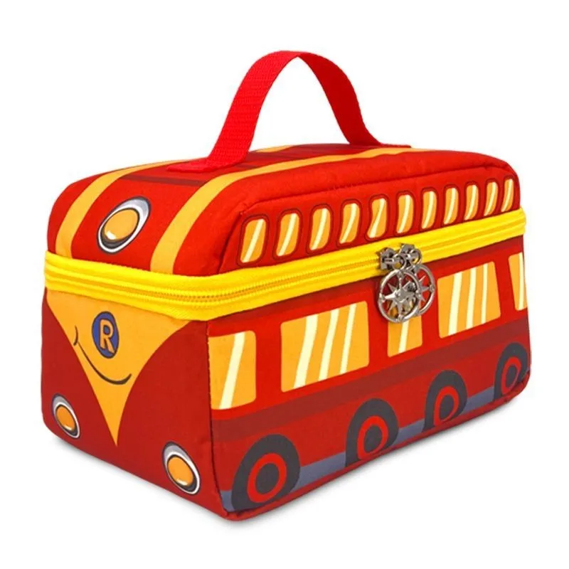 

Креативная милая мультяшная сумка-ланчбокс в форме поезда 2026 года, детская термосумка для обедов, портативная квадратная сумка для еды для студентов LJ100