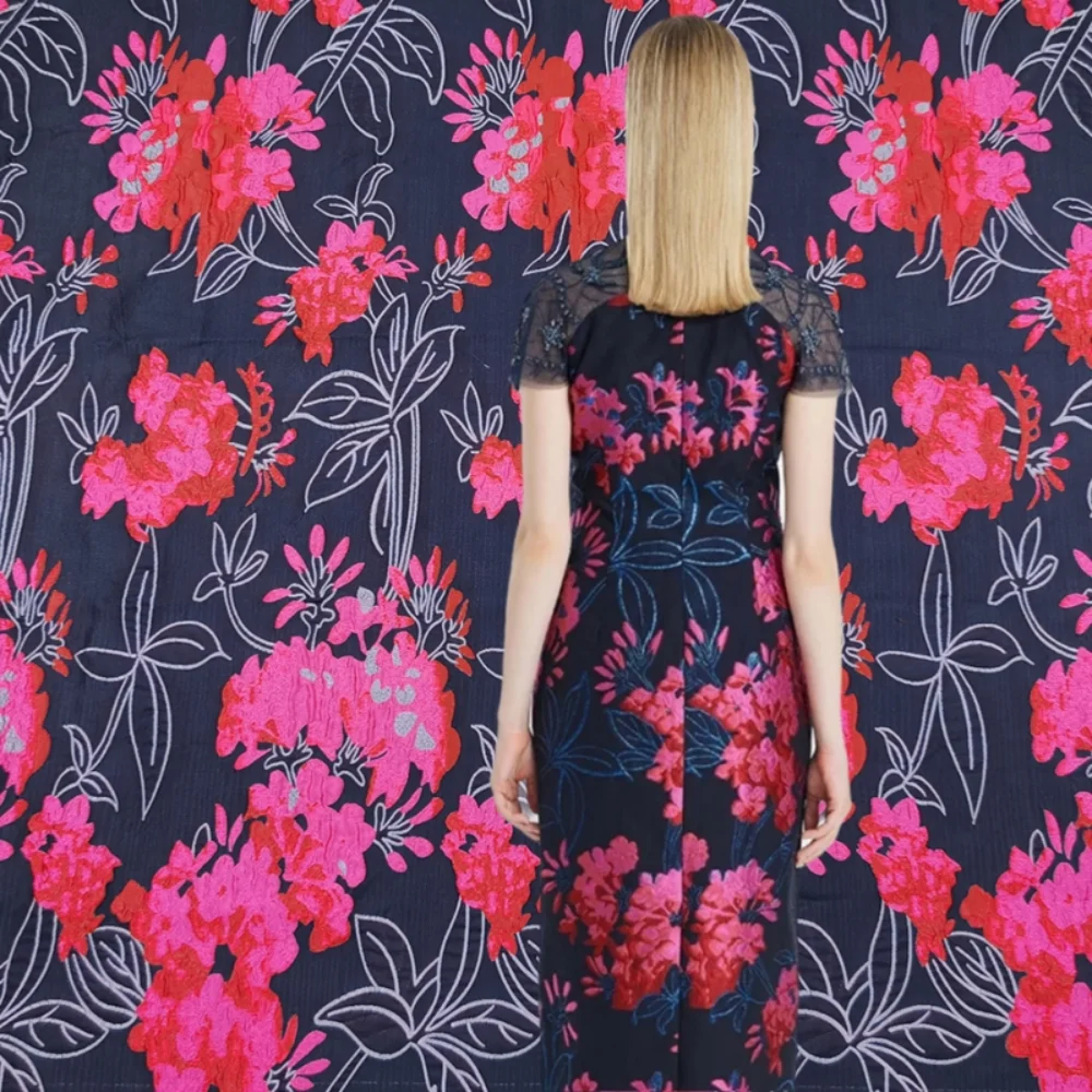 

Jacquard Brocade Dress Fabric for Sewing Windbreaker Set Dress Fashion Design Cloth By The Meter Polyester Material