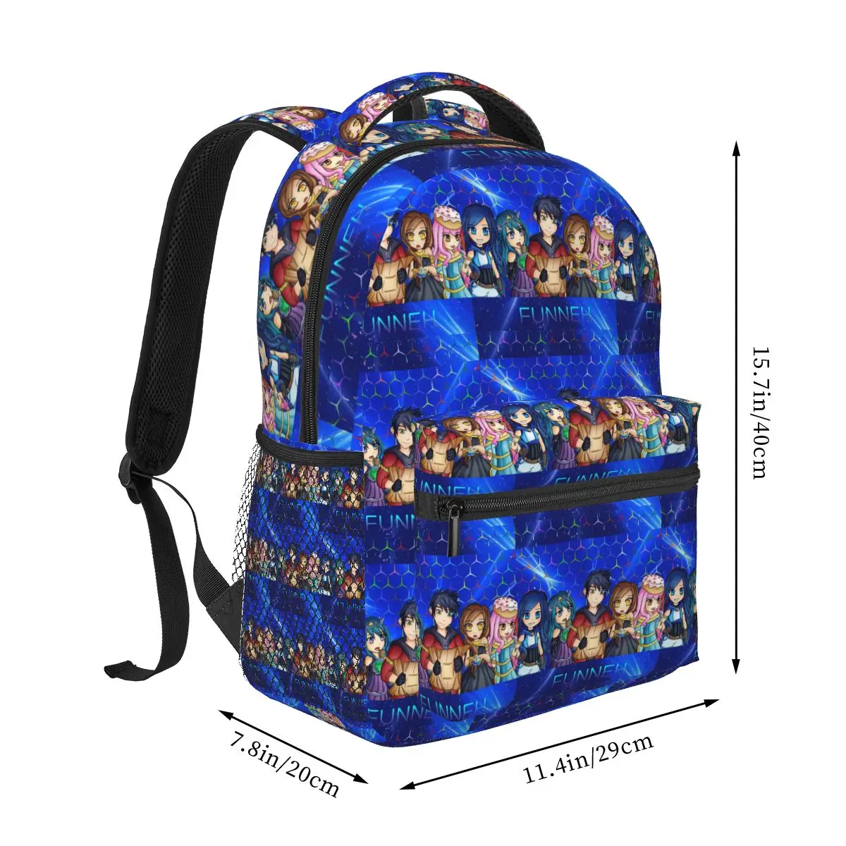 Itsfunneh Krew Backpacks Boys Girls Bookbag Students School Bags Cartoon Travel Rucksack Shoulder Bag Large Capacity