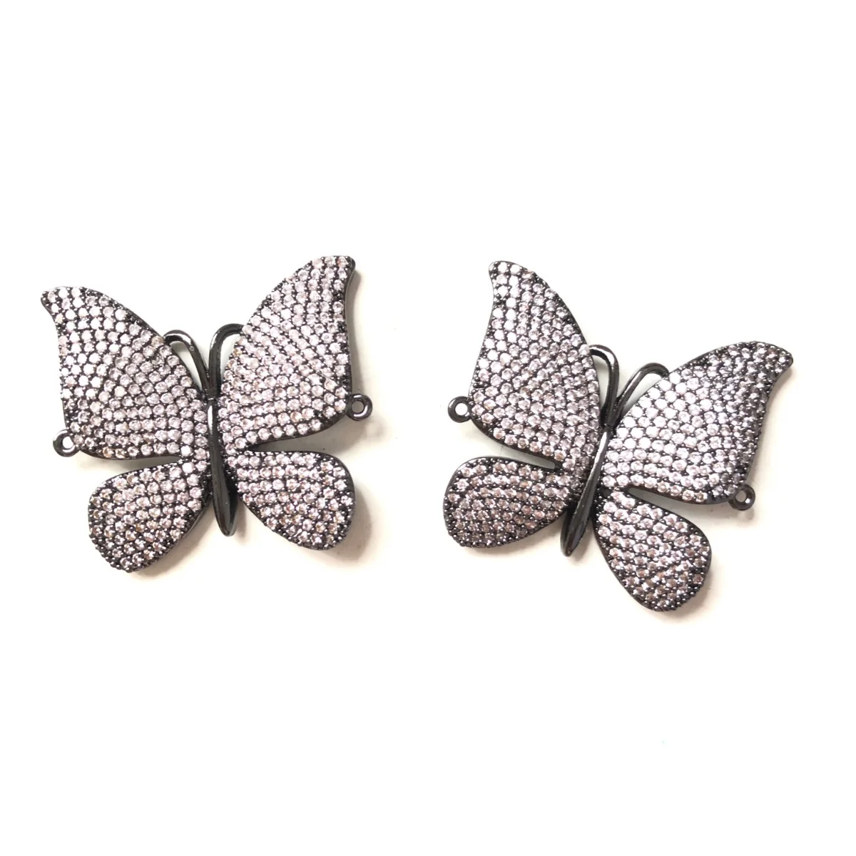 5pcs Big Size Zirconia Pave Butterfly Connectors Bling Pendant Charms for Women Bracelet Necklace Making Jewelry Accessories