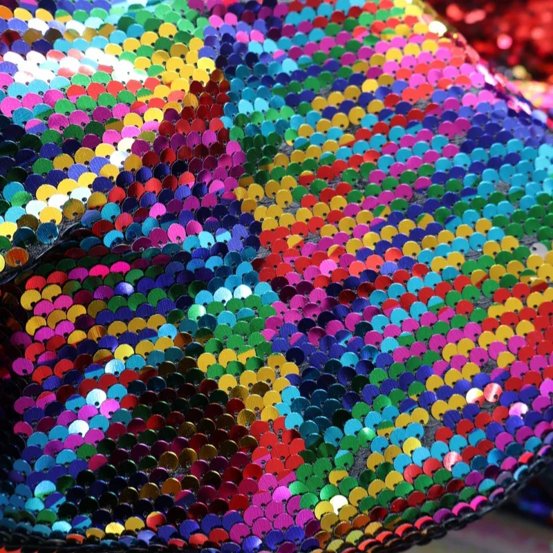 

1Yard Colorful Sequin Fabric Glitter Material for Wedding Stage Decor Performance Clothing Evening Dress Handmade Diy Sewing