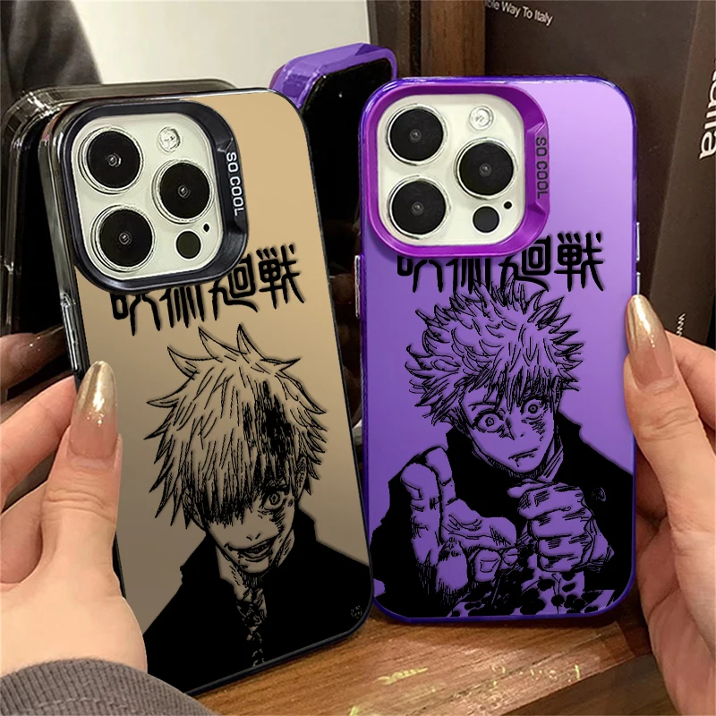 Jujutsu Kaisen Gojo Sukuna For iPhone 15 14 13 12 11 Pro Max XS Max X XR 7 8 Plus 6S Fashion Colorful Silver Phone Case