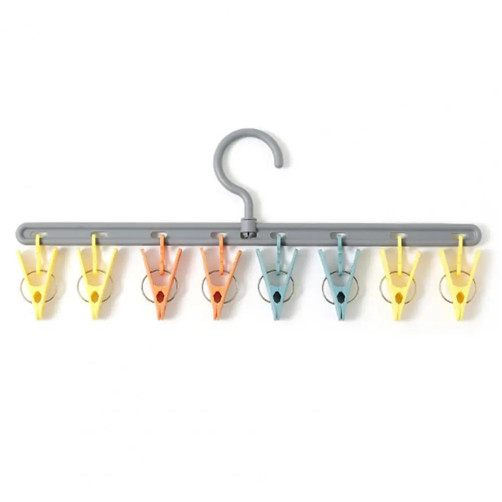 Hat Hanger Organizer 360 Degree Rotation Coat Hanger with 8 Clips for Underpants Towels Socks Wardrobe