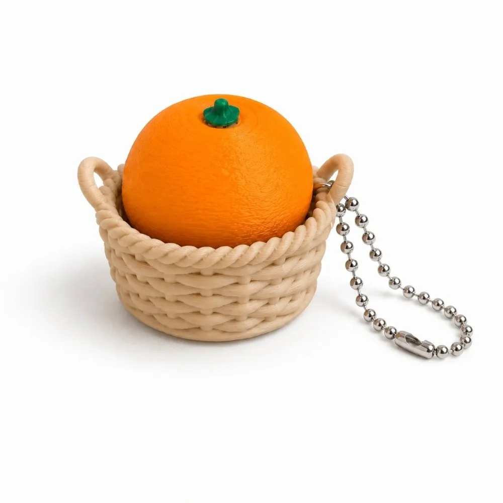 Simulation Fruit 3D Printed Keychain Simulation Vegetables 3D Printed Fidget Keychain Cute Food Shaped Reduce Pressure Keychain