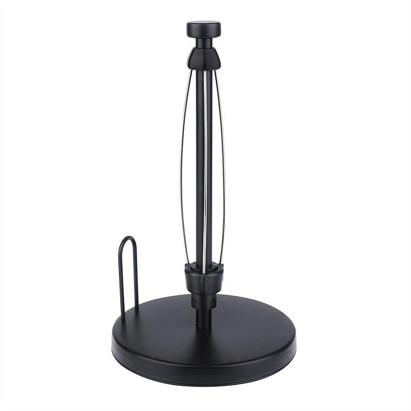 Paper Towel Holder Countertop With Damping Suitable For Kitchen Bathroom (Black)