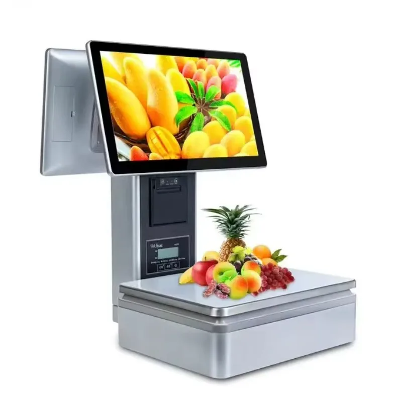 

Best Touch Screen POS Terminal Desktop Supermarket Weighing Electronic Weighing Label Printing Ticket Counting POS Machine