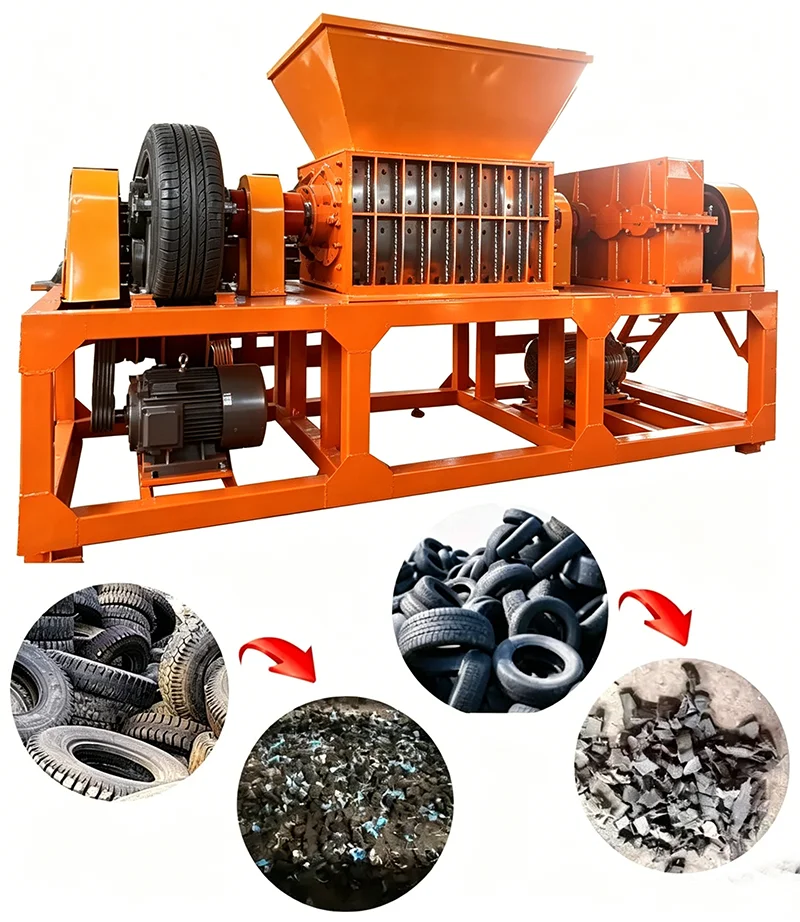 Hydraulic Tyre Shredder Machine Industrial Mining Tire Shredding Equipment